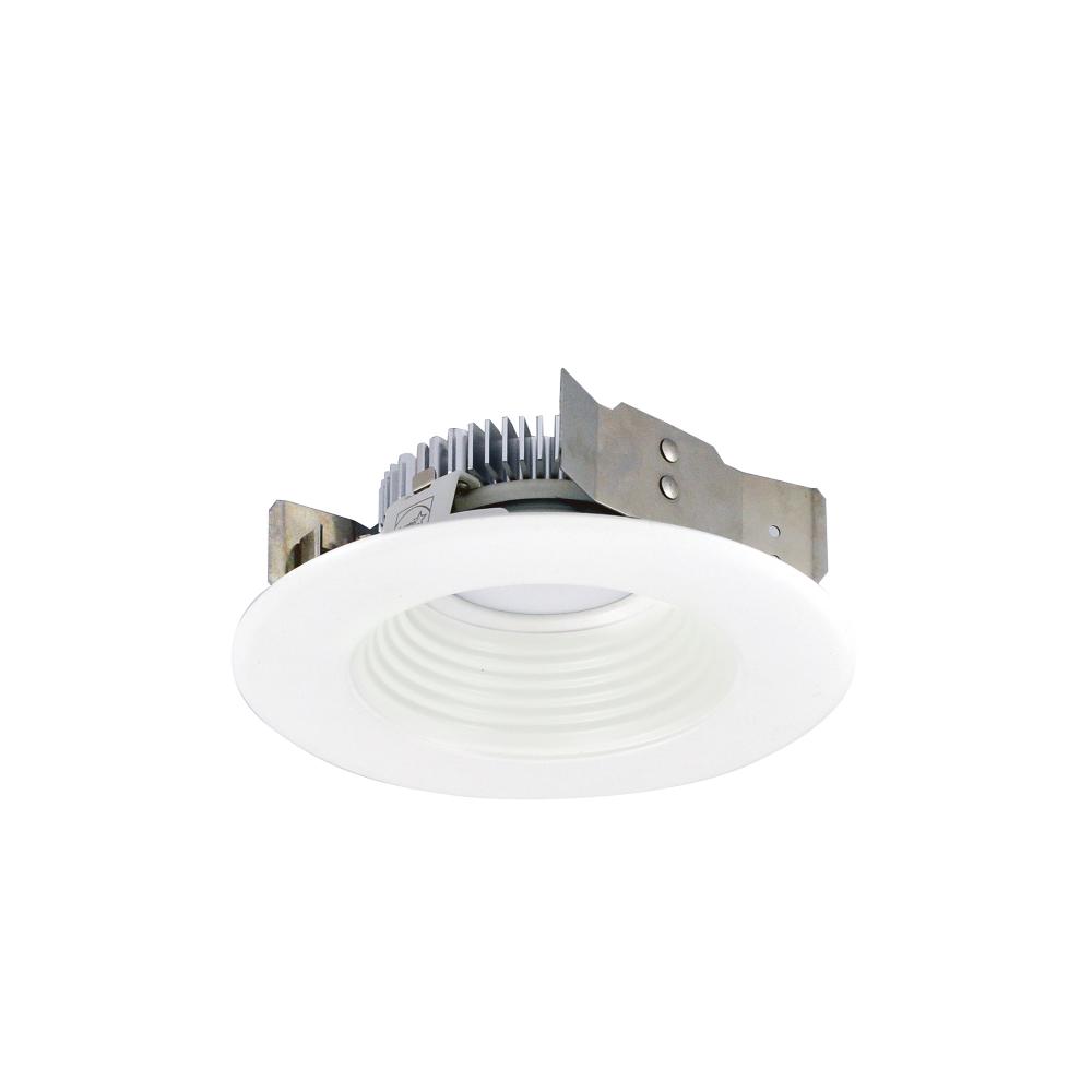 4" Cobalt Shallow High Lumen LED Trim, Round Baffle, 1250lm, 2700K, Matte Powder White