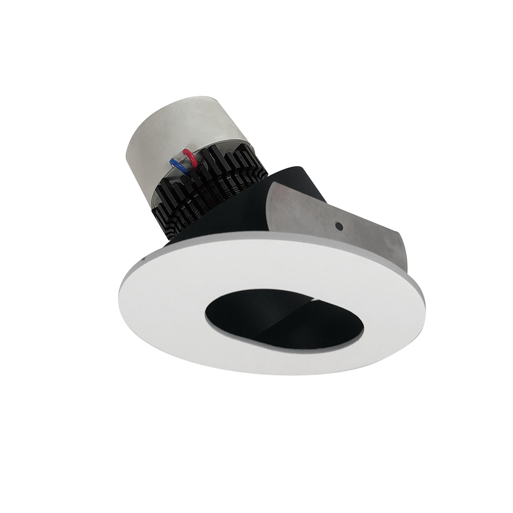 4" Pearl LED Round Adjustable Slot Aperture Retrofit, 1000lm / 12W, 3500K, Black Slot Aperture /