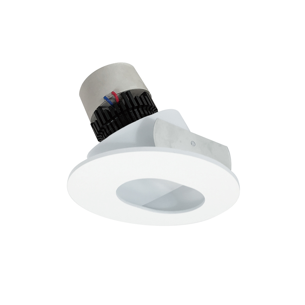 4" Pearl LED Round Adjustable Slot Aperture Retrofit, 1000lm / 12W, 3000K, Matte Powder White