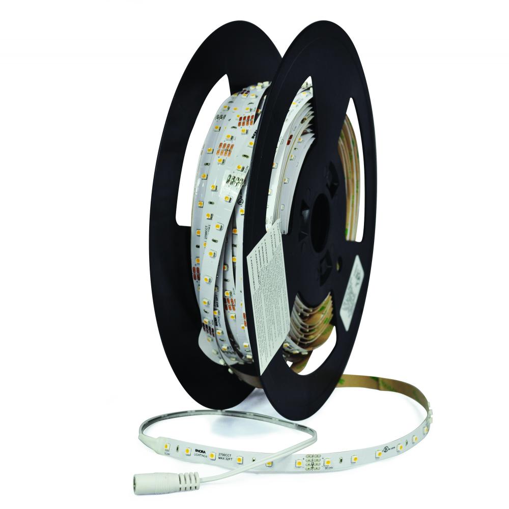 Standard 100' 24V Continuous LED Tape Light, 80lm / 1.3W per foot, 2700K, 90+ CRI