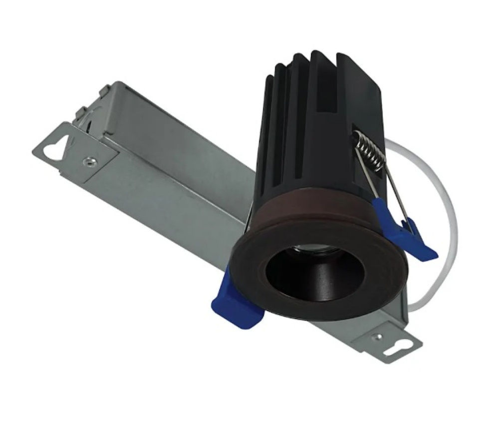 1" M1+ Round LED Downlight, 600lm / 9W, 3000K, Matte Black finish
