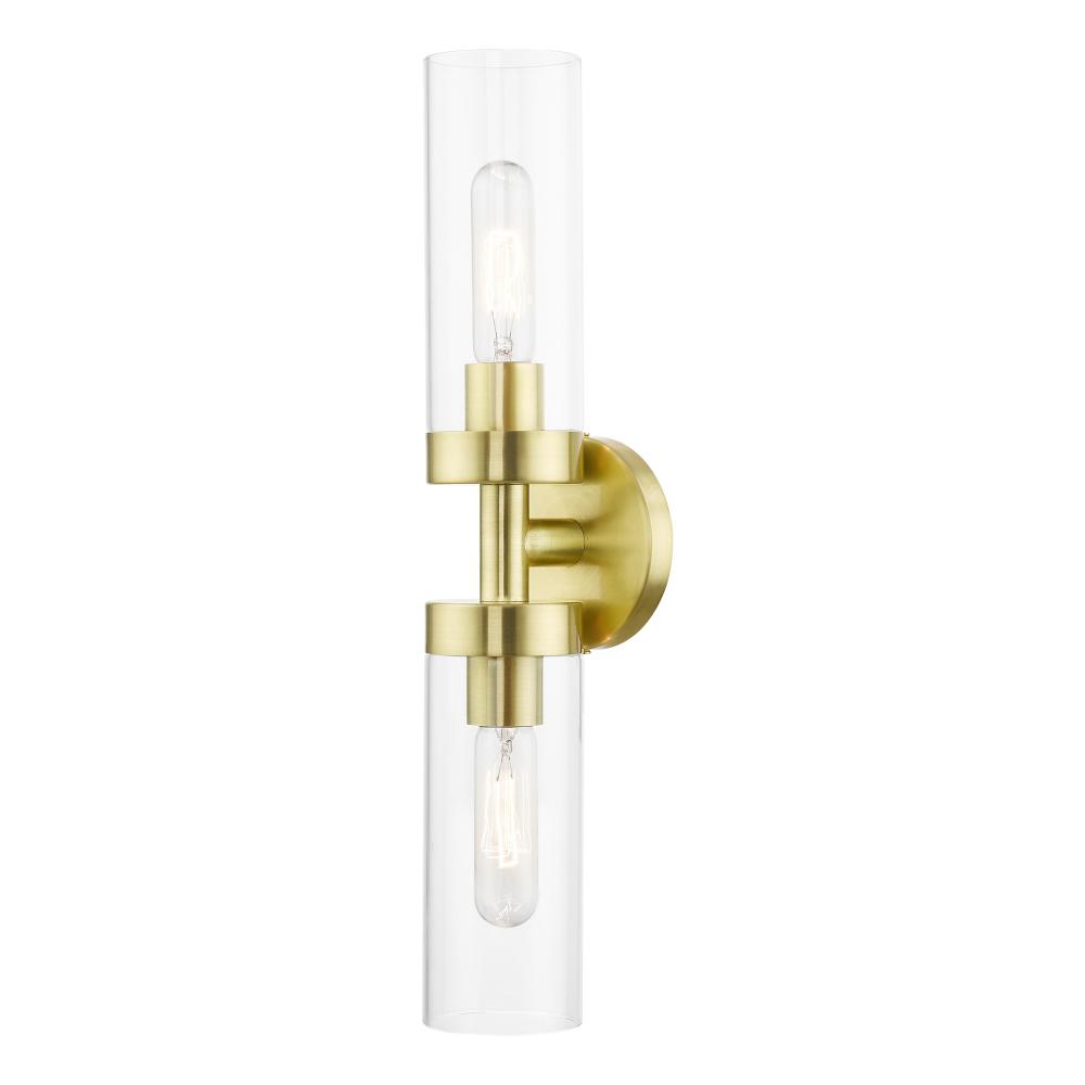 2 Light Satin Brass ADA Vanity Sconce