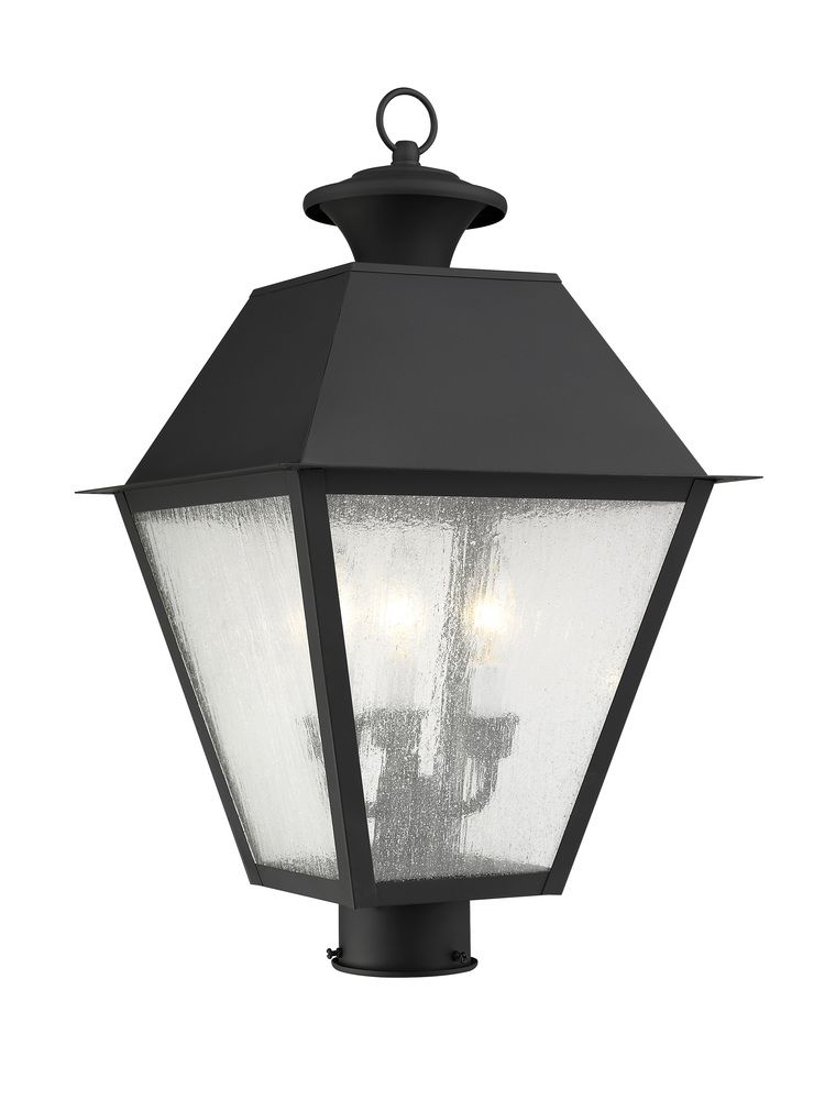 3 Light Black Outdoor Post Lantern