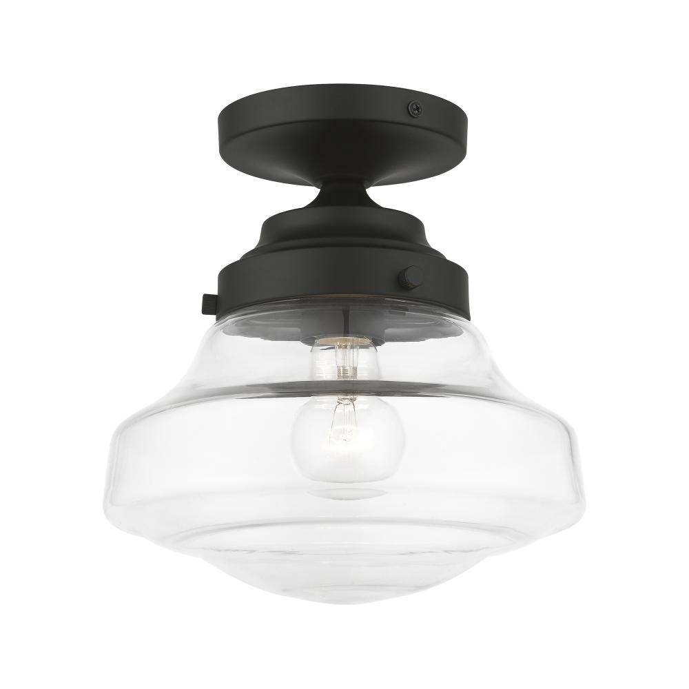 1 Light Black Semi-Flush