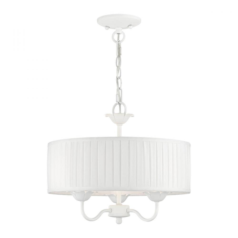 3 Light White Pendant Chandelier