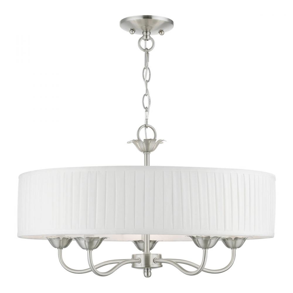 5 Light Brushed Nickel Pendant Chandelier