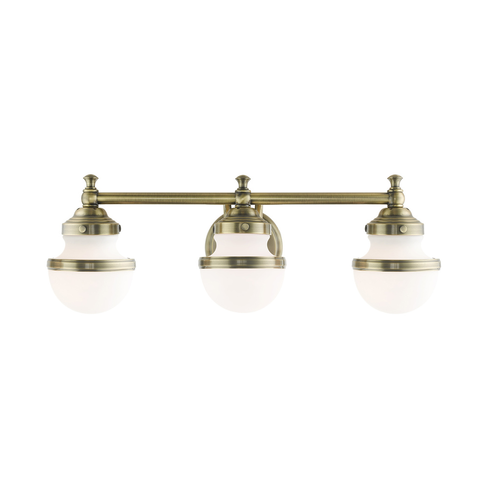 3 Lt Antique Brass Bath Vanity