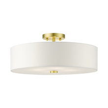 Livex Lighting 51055-12 - 4 Lt Satin Brass Semi Flush