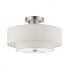 Livex Lighting 51083-91 - 2 Light Brushed Nickel Semi-Flush