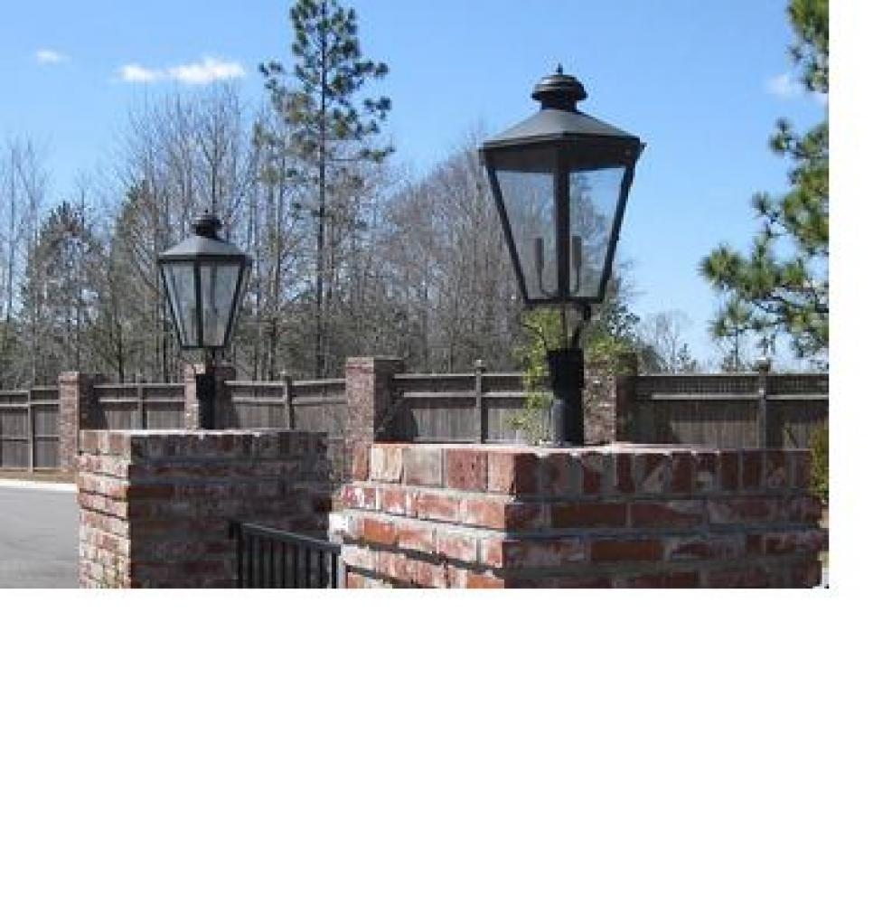 Medium Biloxi Copper Lantern - Steel Post Mount