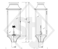 St. James Lighting ASPM-CP - Aspen Copper Post Mounted Lantern - Gas Or Electric