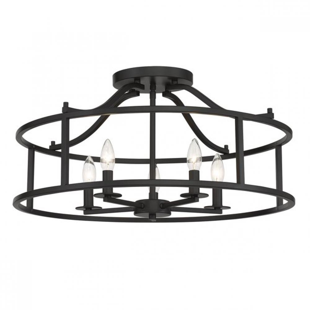 Stockton 5-Light Ceiling Light in Matte Black