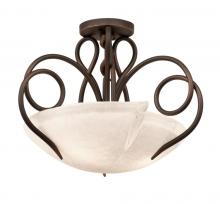 Kalco 4288AC/ANTQ - Tribecca 3 Light Semi Flush Mount