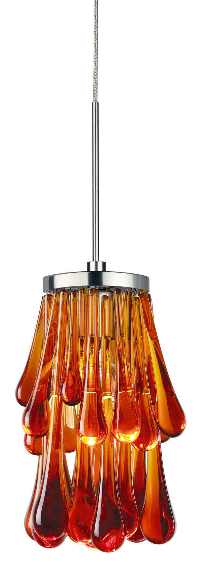 Pendant Droplets Amber Bronze MR16 Halogen 50W Monopoint Canopy