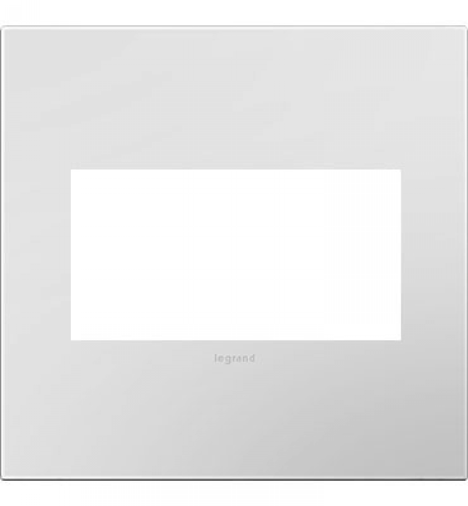 adorne? Powder White Two-Gang Screwless Wall Plate with Microban?