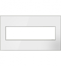 Legrand AWM4GMWW4 - adorne? Mirror White-on-White Four-Gang Screwless Wall Plate