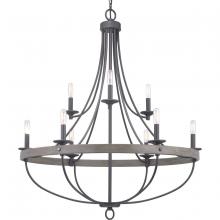 Progress P400159-143 - Gulliver Collection Nine-Light Graphite Coastal Chandelier Light