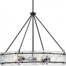  P400355-31M - Rivera Collection Six-Light Matte Black Luxe Industrial Chandelier