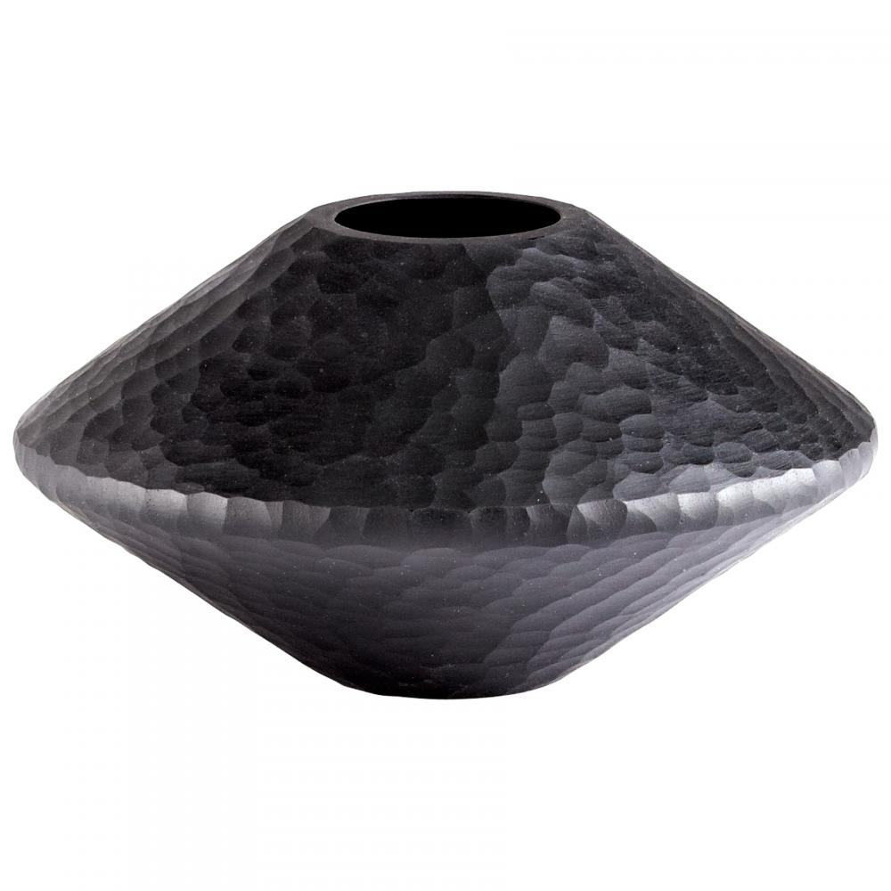 Round Lava Vase | Black