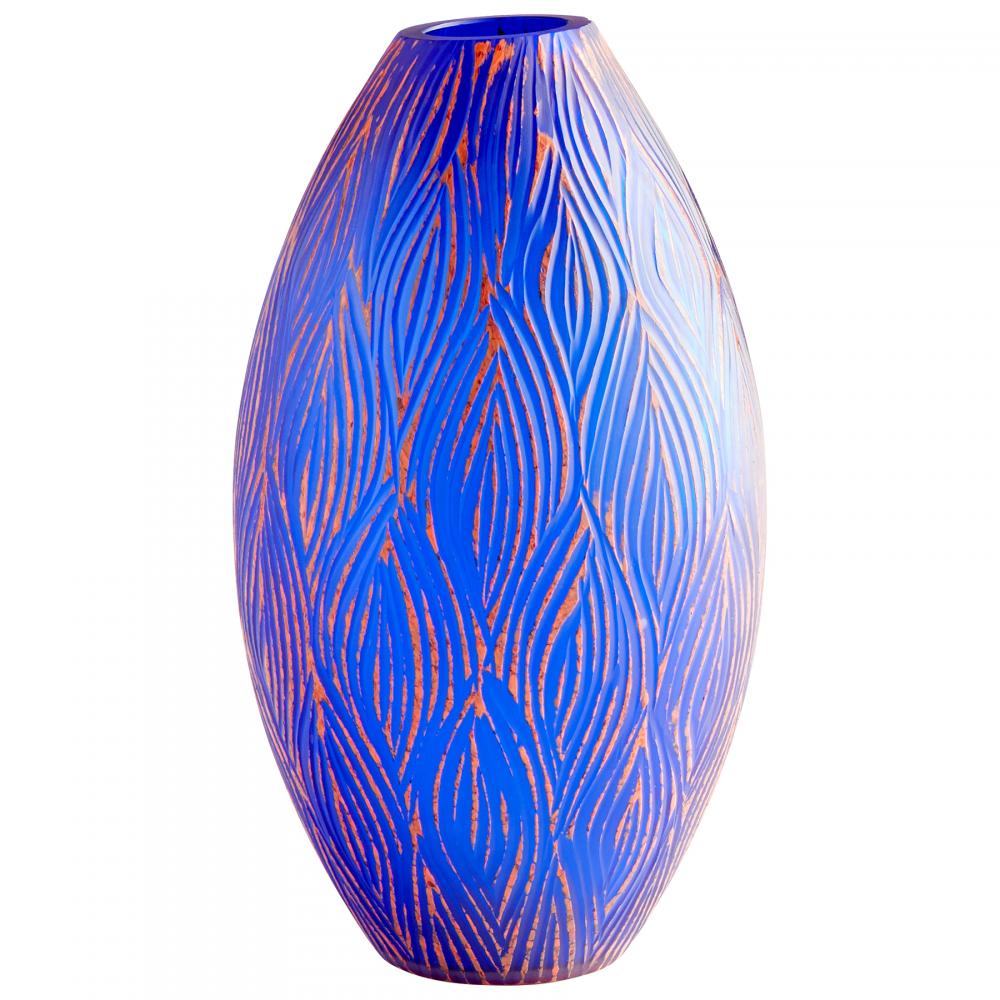 Fused Groove Vase Blue - Small