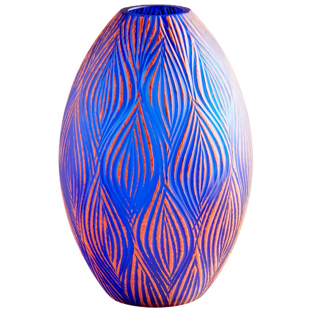 Fused Groove Vase Blue - Large