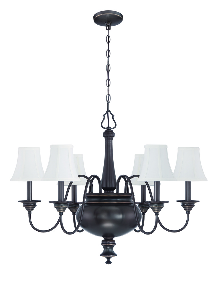 Beaumont 6 Light Chandelier in Legacy Brass