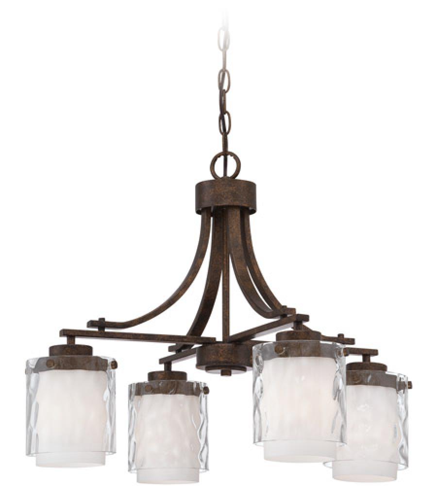 Kenswick 4 Light Down Chandelier in Peruvian Bronze