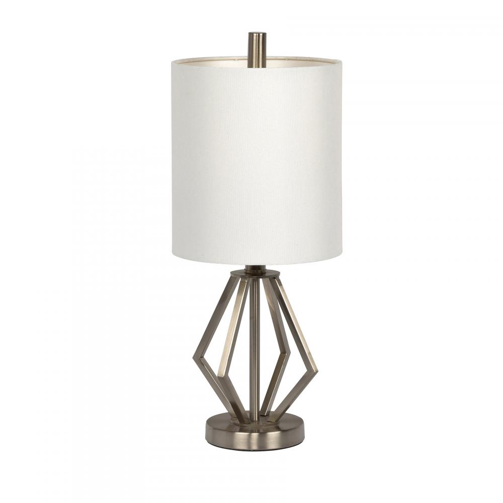 1 Light Metal Base Table Lamp in Brushed Polished Nickel