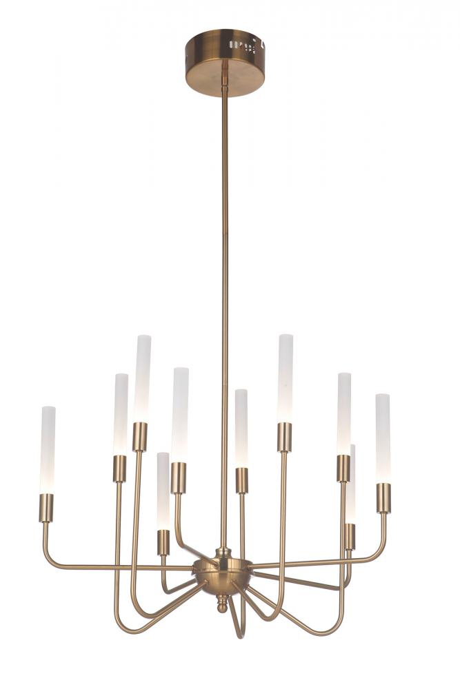 Valdi 10 Light LED Chandelier in Satin Brass