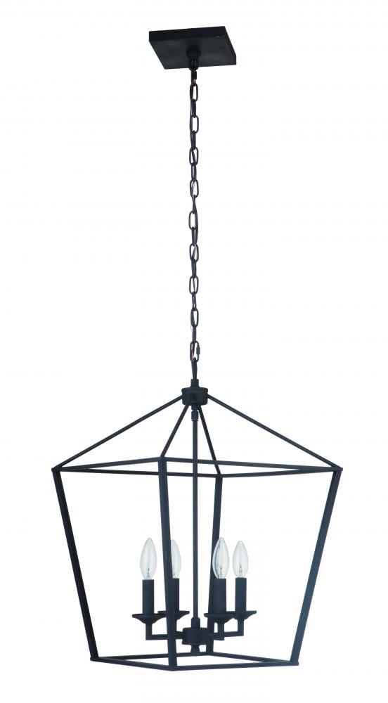 Flynt 4 Light Medium Foyer in Flat Black