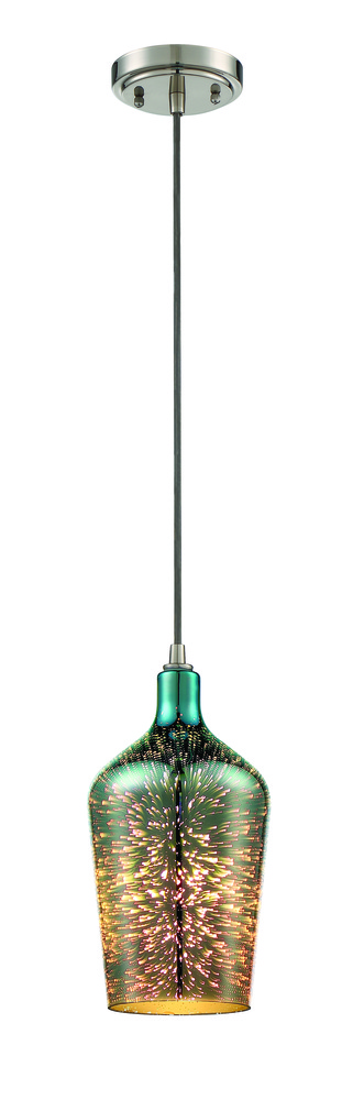 6" 1 Light Mini Pendant in Brushed Polished Nickel