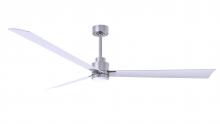 Matthews Fan Company AKLK-BN-MWH-72 - Alessandra 3-blade transitional ceiling fan in brushed nickel finish with matte white blades. Opti