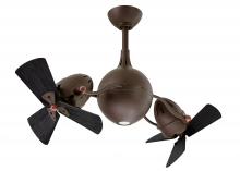 Matthews Fan Company AQ-TB-WDBK - Acqua 360° rotational 3-speed ceiling fan in textured bronze finish with solid matte black wood b