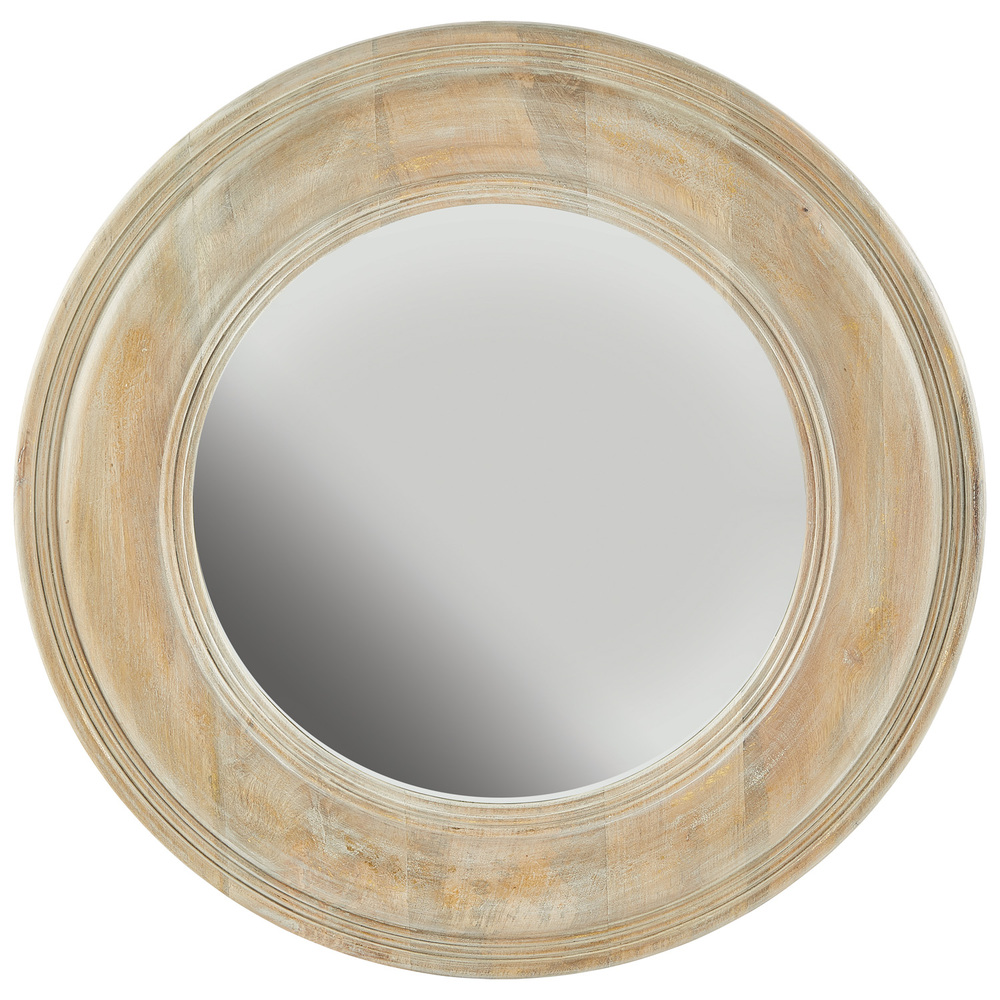 White Washed Wooden Mirror