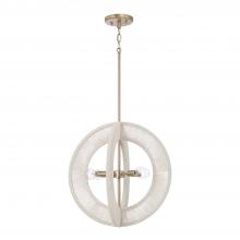 Capital 349843MA - 4-Light Orb Pendant in Matte Brass with Bleached Natural Rope