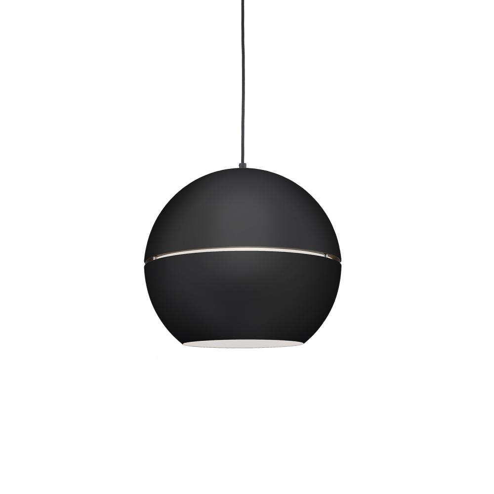 Lucas 16-in Black 1 Light Pendant