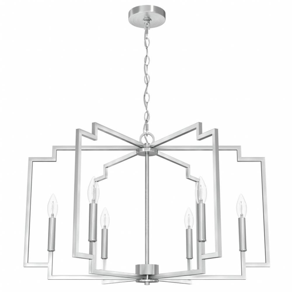 Hunter Zoanne Brushed Nickel 6 Light Large Chandelier Ceiling Light Fixture