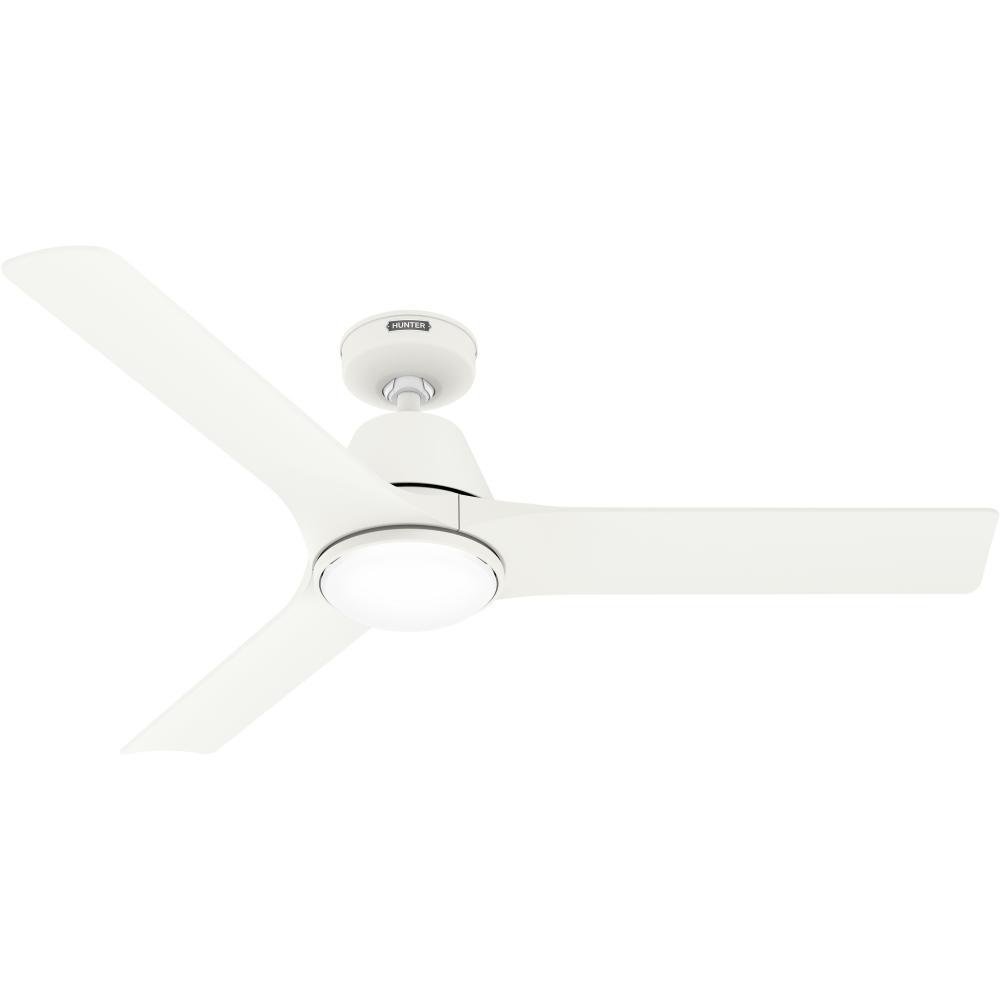 Hunter 52 in Aeronaut Wi-Fi ENERGY STAR® Matte White Damp Rated Ceiling Fan with LED Light Kit