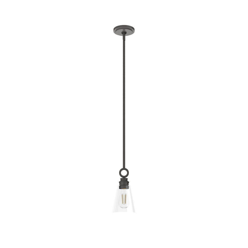 Hunter Klein Noble Bronze with Clear Glass 1 Light Pendant Ceiling Light Fixture