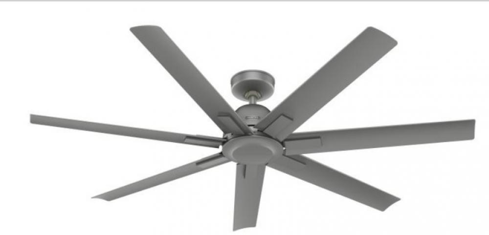 Hunter 60 inch Downtown ENERGY STAR® Matte Silver Damp Rated Ceiling Fan and Wall Control