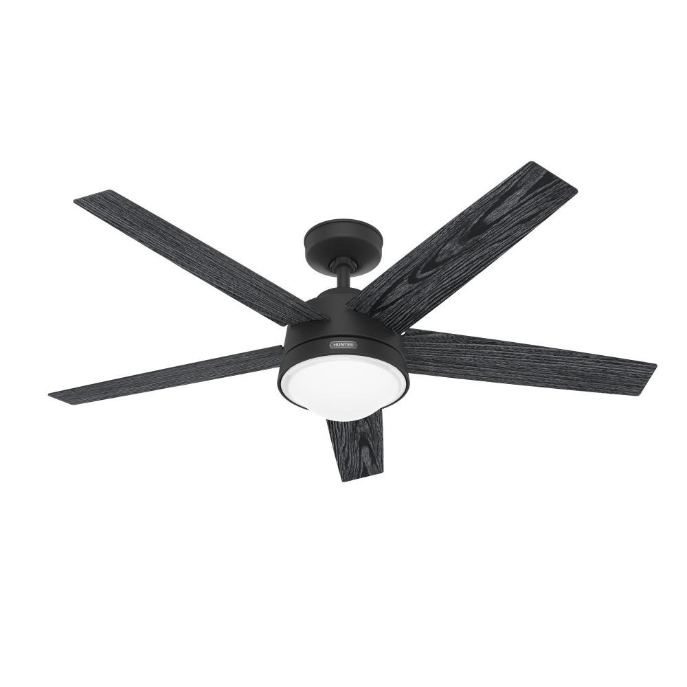 Hunter 52 inch Lykke Matte Black Ceiling Fan with LED Light Kit and Handheld Remote