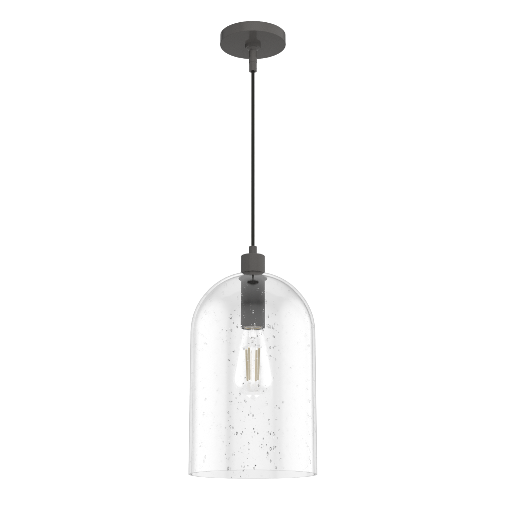 Hunter Lochemeade Noble Bronze with Clear Seeded Glass 1 Light Pendant Ceiling Light Fixture