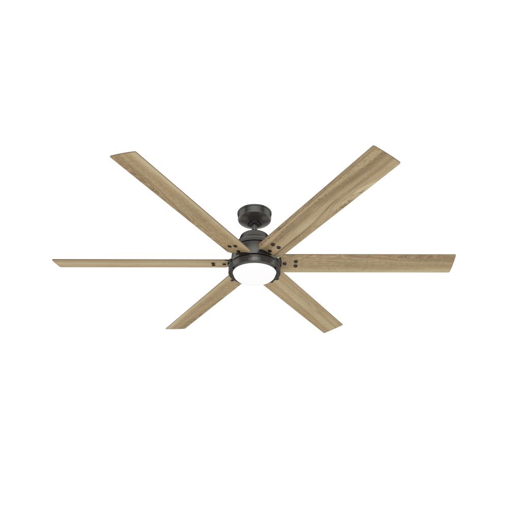 Hunter 72 inch Gravity Wi-Fi ENERGY STAR® Noble Bronze Ceiling Fan with LED LT Kit & Handheld Remote