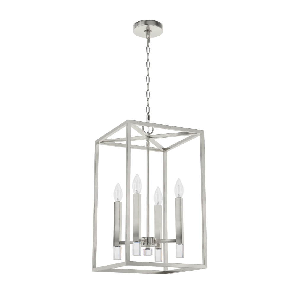 Hunter Sunjai Brushed Nickel 4 Light Pendant Ceiling Light Fixture