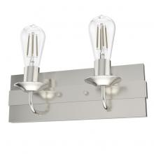 Hunter 19431 - Hunter Perch Point Brushed Nickel 2 Light Small Bathroom Vanity Wall Light Fixture