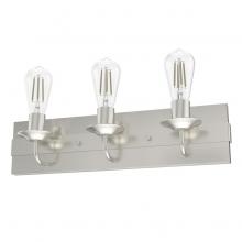 Hunter 19433 - Hunter Perch Point Brushed Nickel 3 Light Medium Bathroom Vanity Wall Light Fixture