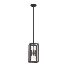 Hunter 19975 - Hunter Felippe Onyx Bengal with Seeded Glass 6 Light Pendant Ceiling Light Fixture