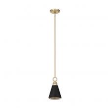 Hunter 19442 - Hunter Klein Alturas Gold and Flat Matte Black 1 Light Pendant Ceiling Light Fixture