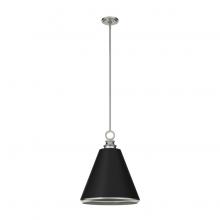 Hunter 19447 - Hunter Klein Brushed Nickel and Flat Matte Black 3 Light Pendant Ceiling Light Fixture