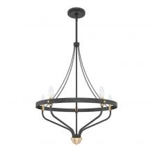 Hunter 19793 - Hunter Merlin Rustic Iron and Alturas Gold 5 Light Chandelier Ceiling Light Fixture